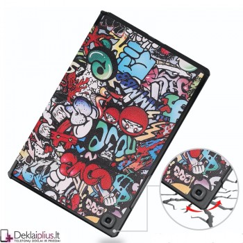 Dirbtinės odos atverčiamas dėklas planšetei - graffiti (Samsung Tab A7 10.4 (2020) Dirbtinės odos atverčiamas dėklas planšetei - graffiti (Samsung Tab A7 10.4 (2020)